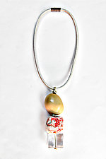 Coral, Ice & Tagua Nut Necklace by Phyllis Clark (Mixed Media Necklace)