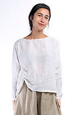 Long Sleeve Ruched Top by Artists and Revolutionaries (Linen Top)
