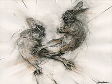 Two Hares by Laura Lebeda (Drawing)
