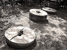 Grinding Stones - Three by Joni Purk (Black & White Photograph)