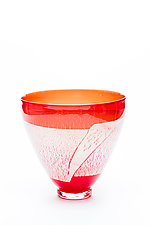 Cherry Red Silvered Bowl by Joshua Solomon (Art Glass Bowl)