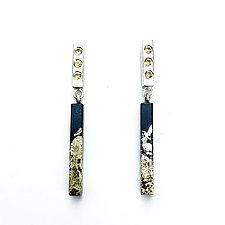 Linear Silver X Earrings by Deborah Vivas and Melissa Smith (Multi Media Earrings)