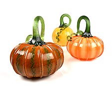 Classic Pumpkins by Bay Blown Glass (Art Glass Sculpture)