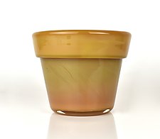 Glass Flower Pot by Bay Blown Glass (Art Glass Vessel)