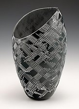 Crosshatch Vessel by Nick Leonoff (Art Glass Vessel)