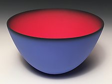Smooth Bowl with Cobalt Exterior by Thomas Marrinson (Ceramic Bowl)
