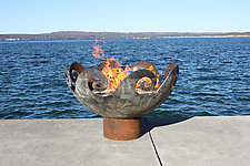 Waves O' Fire Sculptural FireBowl by John T. Unger (Metal Fire Pit)