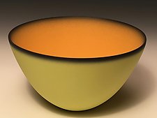 Smooth Bowl with Lime Exterior by Thomas Marrinson (Ceramic Bowl)