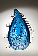 Blue Paisley by Mike Wallace (Art Glass Sculpture)