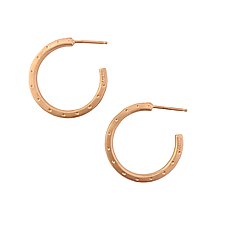 Stamped Hoop in Vermeil by Jodi Brownstein (Gold & Silver Earrings)