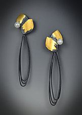 Vera Earrings by Judith Neugebauer (Gold, Silver & Pearl Earrings)