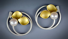 Pearl Bud Earrings by Judith Neugebauer (Gold, Silver & Stone Earrings)