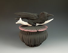 Raven Antler Box by Nancy Y. Adams (Ceramic Box)