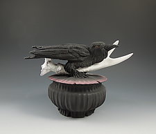 Raven Antler Box by Nancy Y. Adams (Ceramic Box)