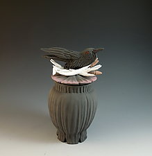 Raven with Bones by Nancy Y. Adams (Ceramic Box)