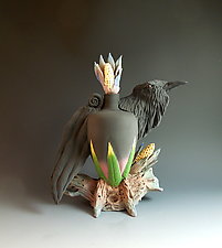 Raven Perfume by Nancy Y. Adams (Ceramic Perfume Bottle)