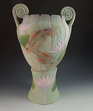 Two Koi Vessel by Nancy Y. Adams (Ceramic Vessel)