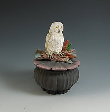 White Owl Box by Nancy Y. Adams (Ceramic Box)