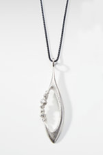 Rock Sided Open Drop Pendant by Dahlia Kanner (Silver Necklace)