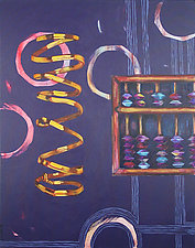 Abacus and Golden Armlet by Chin Yuen (Acrylic Painting)