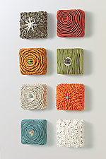 Textured Wall Boxes II by Rachelle Miller (Ceramic Wall Sculpture)