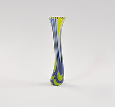 Tricolor Deep Drop Vessel by Caryn Brown (Art Glass Vase)