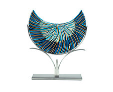Rhythm of the Blue Moon Tides by Caryn Brown (Art Glass Sculpture)