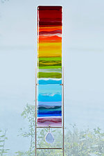 Colorful Stripes Garden Panels by Caryn Brown (Art Glass Sculpture)