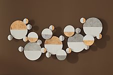 Gilded Wall Circles by Lauren Herzak-Bauman (Ceramic Wall Sculpture)