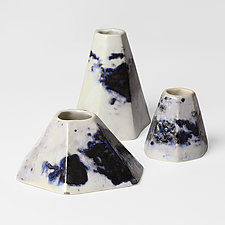 Geo Candleholders by Lauren Herzak-Bauman (Ceramic Candleholder)