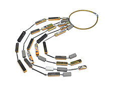 Arrange XL Line Cascades Necklace by Tara Locklear (Wood & Silver Necklace)