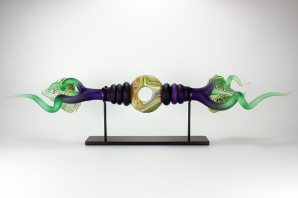 Emerald and Amethyst Flame Ended Austral Sculpture