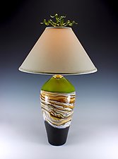 Strata Table Lamp with Juniper Finial by Danielle Blade and Stephen Gartner (Art Glass Table Lamp)