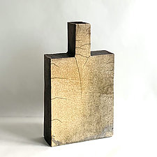 Raku Flask I by Catherine Satterlee (Ceramic Sculpture)