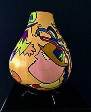 Jazz Man by Nadine Saitlin (Painted Gourd Vessel)