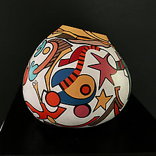Carnivale by Nadine Saitlin (Painted Gourd Vessel)