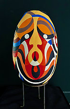 Tribal Influences by Nadine Saitlin (Painted Gourd Vessel)