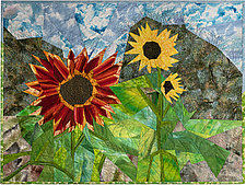 Sunflowers by Ann Harwell (Fiber Wall Hanging)