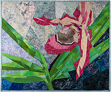 Lady Slipper in Repose by Ann Harwell (Fiber Wall Hanging)