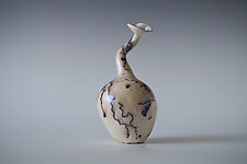 Ceramic Raku Vessel, Horse Hair Raku Firing 18 by Natalya Sevastyanova (Ceramic Vessel)