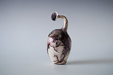 Ceramic Raku Vessel, Horse Hair Raku Firing 8 by Natalya Sevastyanova (Ceramic Vessel)