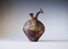Handmade Raku Vessel, Rustic Glaze by Natalya Sevastyanova (Ceramic Vessel)