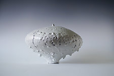 Ceramic Volcanic Vase, White Glaze by Natalya Sevastyanova (Ceramic Vessel)
