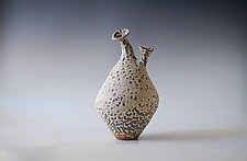 Two Necks Volcanic Lace Glaze Vessel by Natalya Sevastyanova (Ceramic Vase)