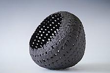 Handmade Ceramic Vase, Charcoal Black Matte Finish by Natalya Sevastyanova (Ceramic Vessel)