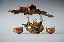Handmade Ceramic Tea Ceremony Set with Quartz Crystal by Natalya Sevastyanova (Ceramic Teapot)