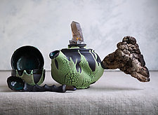Green Glaze Handmade Ceramic Tea Ceremony Set by Natalya Sevastyanova (Ceramic Teapot)