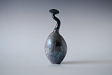 Ceramic Raku Vase, Naked Raku Firing by Natalya Sevastyanova (Ceramic Vessel)