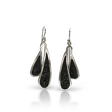 Sterling Silver Flutter Earrings by David Urso (Silver & Stone Earrings)