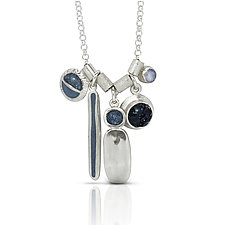 Five Charm Necklace by David Urso (Silver & Stone Necklace)